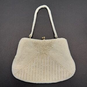 Vintage Richere by Walborg Beaded Evening Handbag Iridescent Cream
